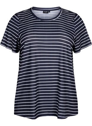 FLASH - T-shirt with stripes, Night S. W. Stripe, Packshot image number 0