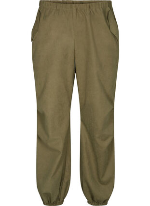 Tapered fit pants with elastic, Martini Olive, Packshot image number 0
