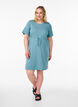 FLASH - Short T-shirt dress with tie belt, Blue, Model image number 1