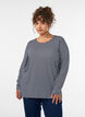 Patterned blouse with long sleeves, Blue, Model image number 0
