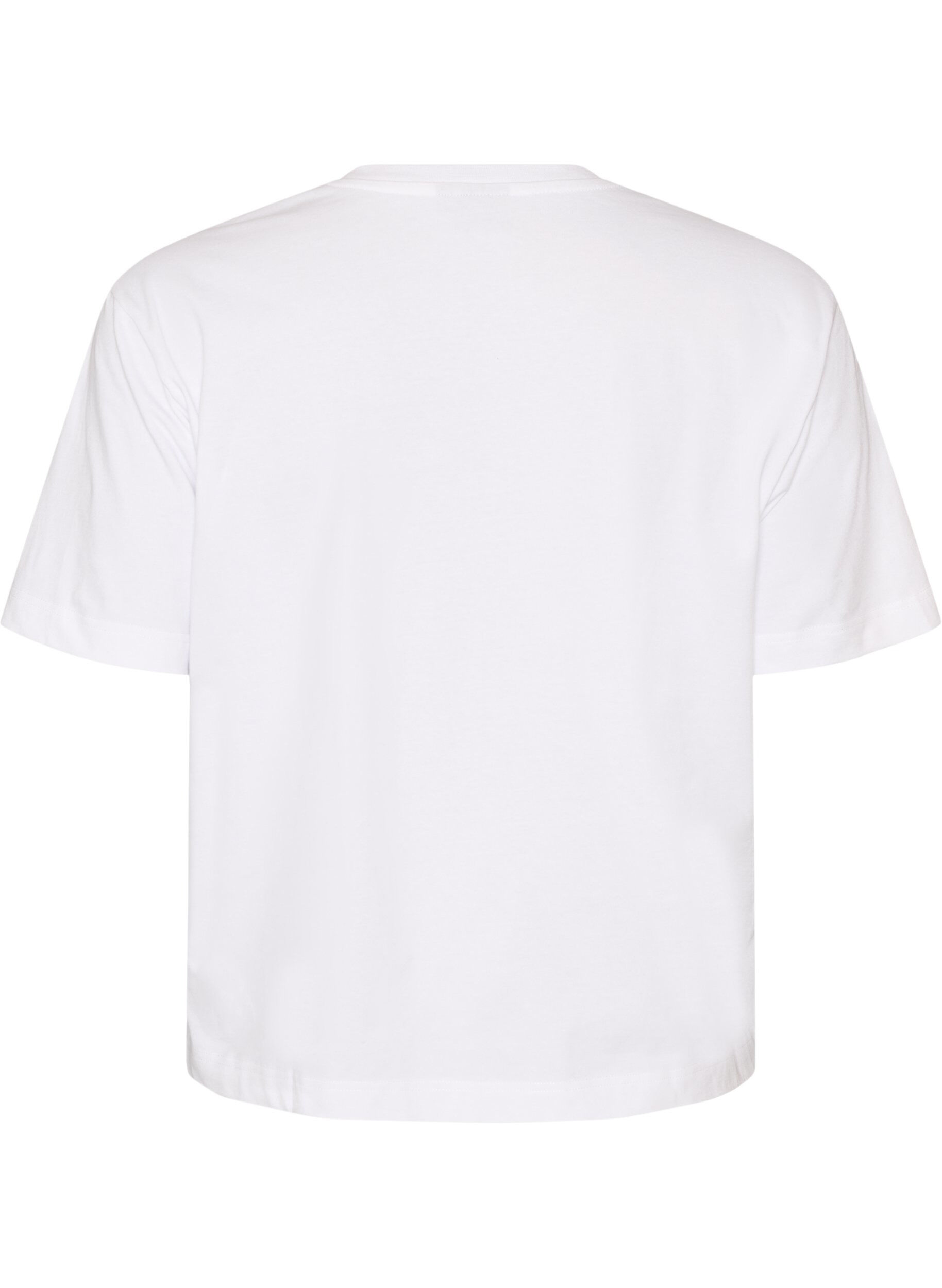 ZizzifashionBoxy cotton T-shirt, White, Packshot image number 1
