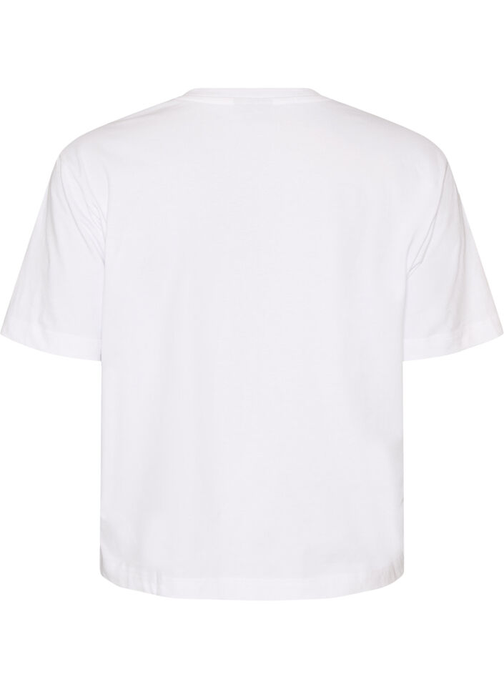 Boxy cotton T-shirt, White, Packshot image number 1
