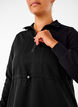 Short sweatshirt dress with a high neck and adjustable waist, Black, Model image number 2