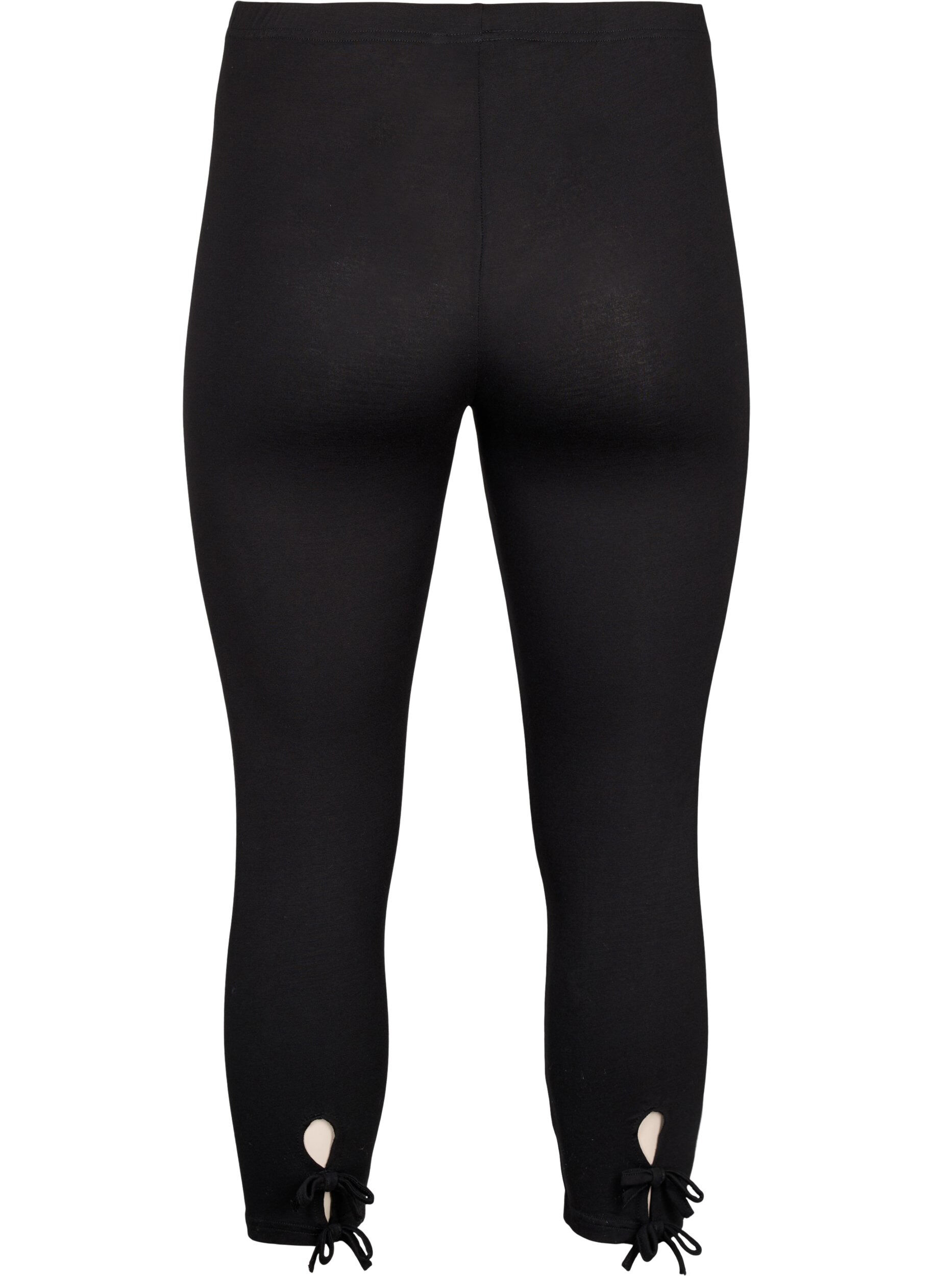 Zizzifashion 3/4 leggings in viscose with bow, Black, Packshot image number 1