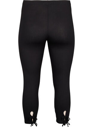 3/4 leggings in viscose with bow - Black - Sz. 42-60 - Zizzifashion