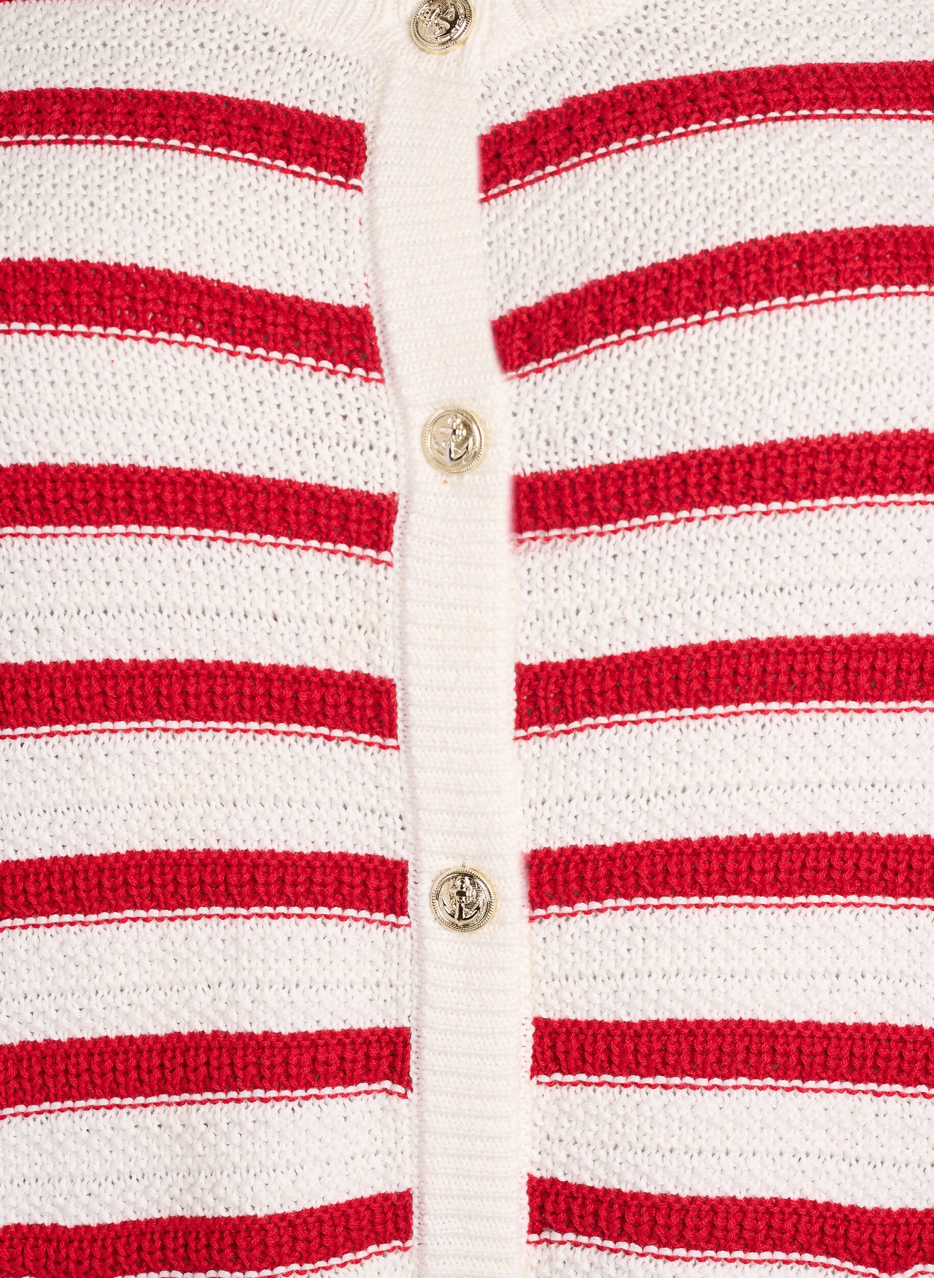Zizzifashion Cardigan with textured knit and decorative buttons, Red, Packshot image number 2