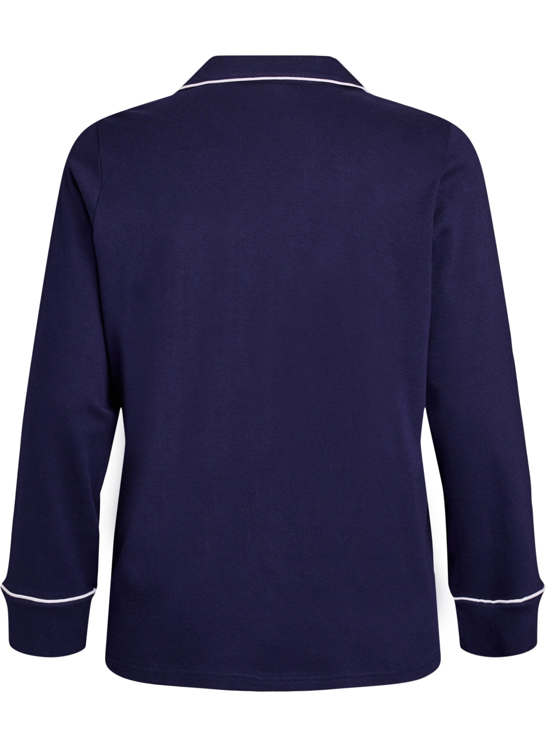 ZizzifashionCotton pyjama shirt with chest pocket, Blue, Packshot image number 1