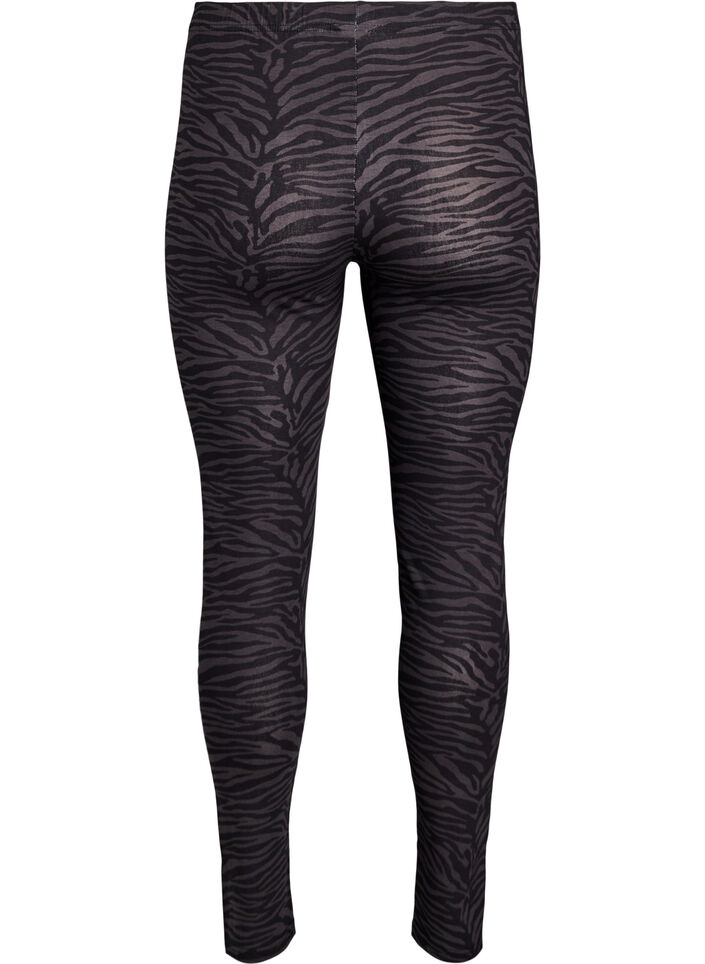 Viscose leggings with print, Black, Packshot image number 1