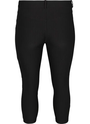Close-fitting 3/4 trousers with zips, Black, Packshot image number 1