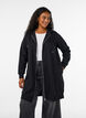 Long hoodie with zip and pockets, Black, Model image number 0