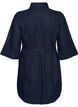 Denim dress with belt and 3/4-sleeves, Blue, Packshot image number 1