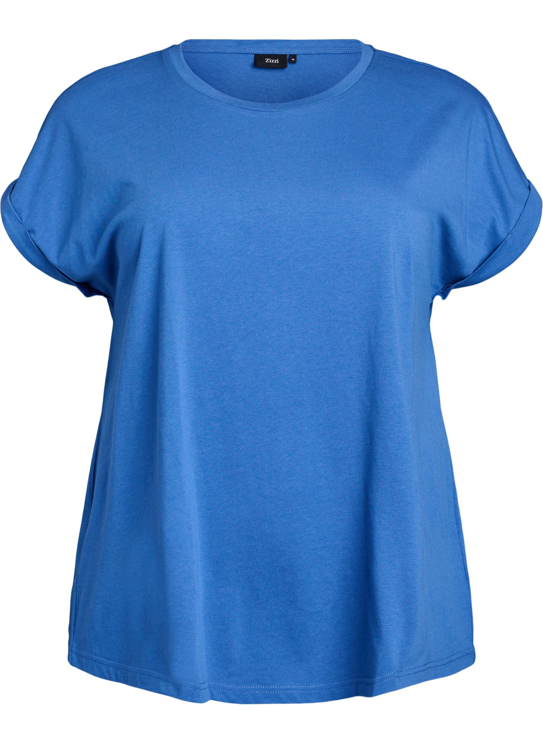 ZizzifashionShort sleeve cotton blend T-shirt, Blue, Packshot image number 0