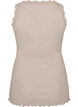 Ribbed top with lace trim, Beige, Packshot image number 1