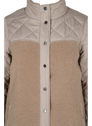 Quilted jacket with teddy and button closure, Fungi Comb, Packshot image number 2