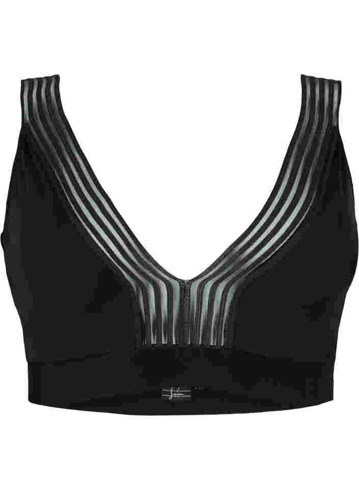 Bikini top with mesh, Black, Packshot image number 0