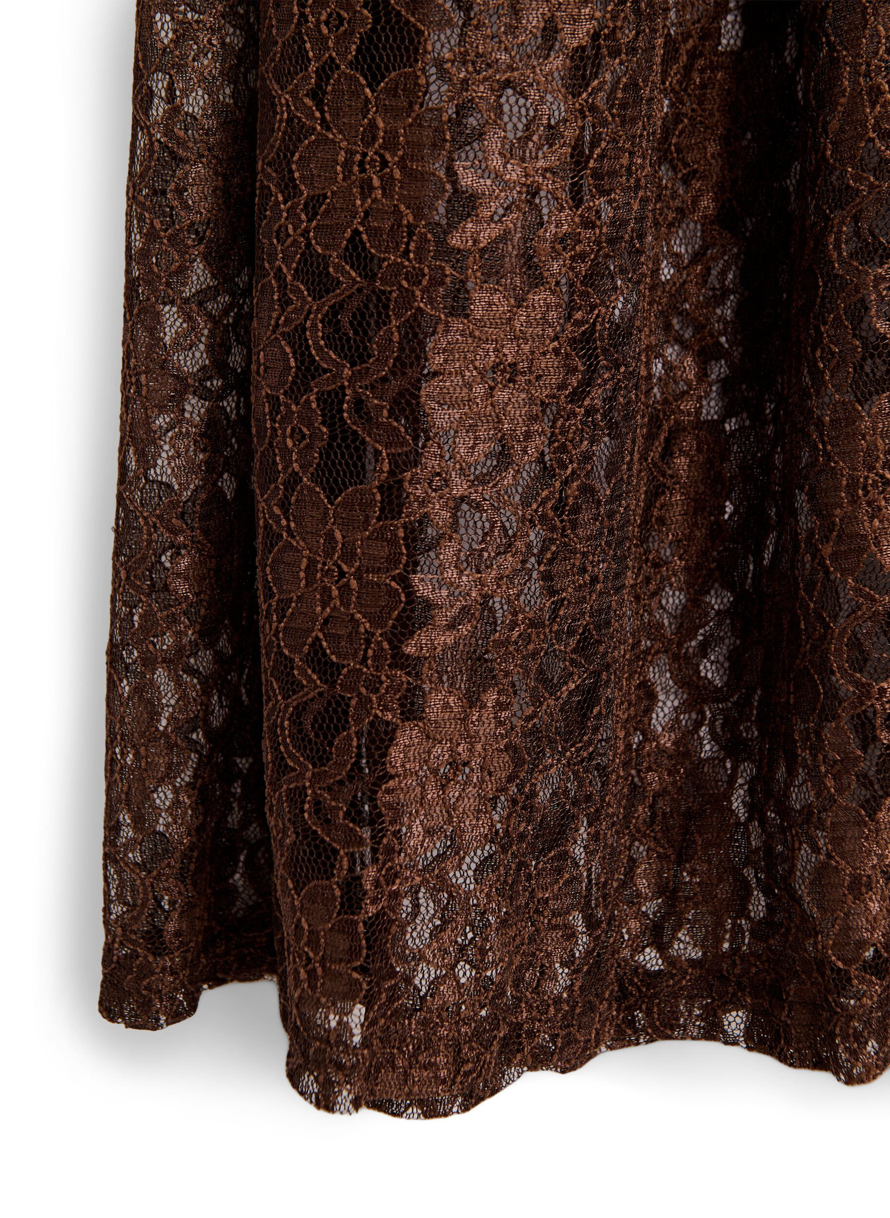 Zizzifashion Maxi lace skirt, Brown, Packshot image number 3