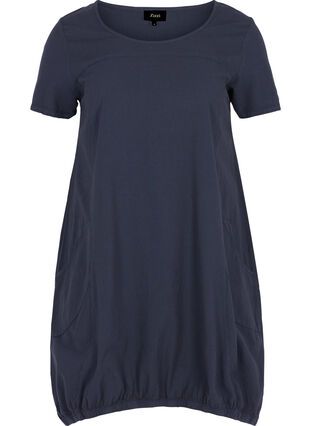 Short-sleeved cotton dress, Night Sky, Packshot image number 0