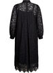 Long-sleeved lace dress with high neck, Black, Packshot image number 1