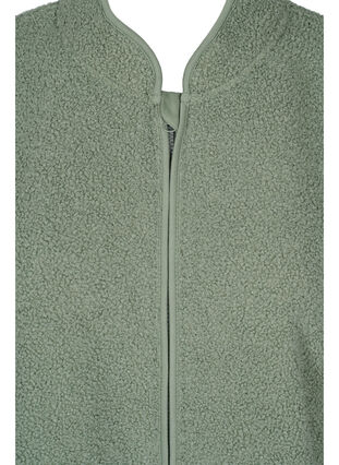Short teddy jacket with pockets, Agave Green, Packshot image number 2