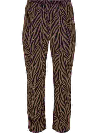 Patterned trousers with glitter