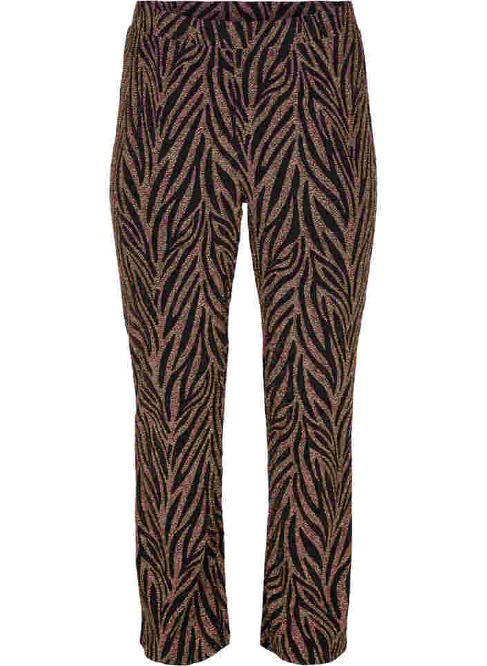 Patterned trousers with glitter, Black Lurex AOP, Packshot image number 0