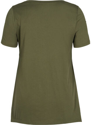 Short-sleeved cotton t-shirt with a-line, Ivy Green YES, Packshot image number 1