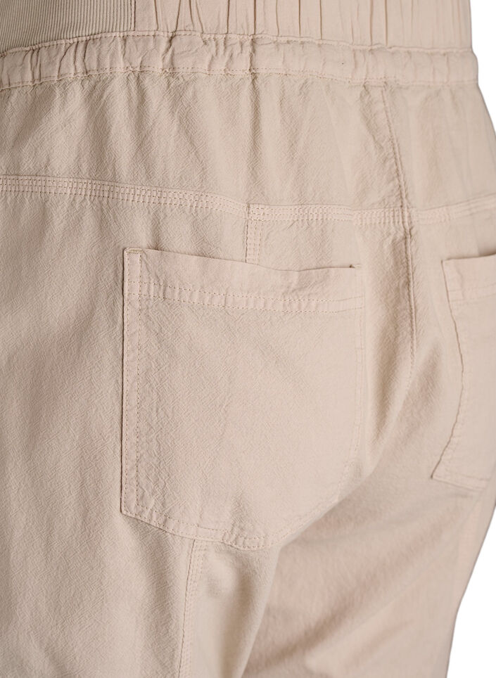 Loose cargo trousers in cotton, Beige, Packshot image number 3
