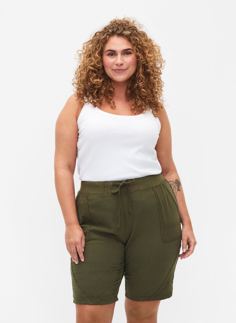 Cotton Straight Loose Shorts