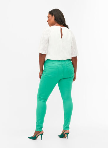 High waisted Amy jeans with super slim fit, Holly Green, Model image number 1