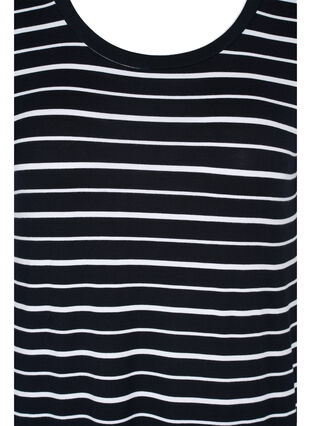 Striped short-sleeved midi dress, Black w. Stripe, Packshot image number 2
