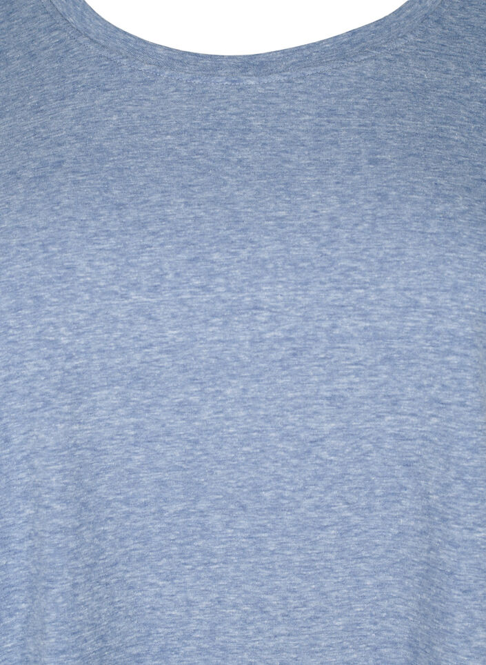 Melange t-shirt with short sleeves, Blue, Packshot image number 2