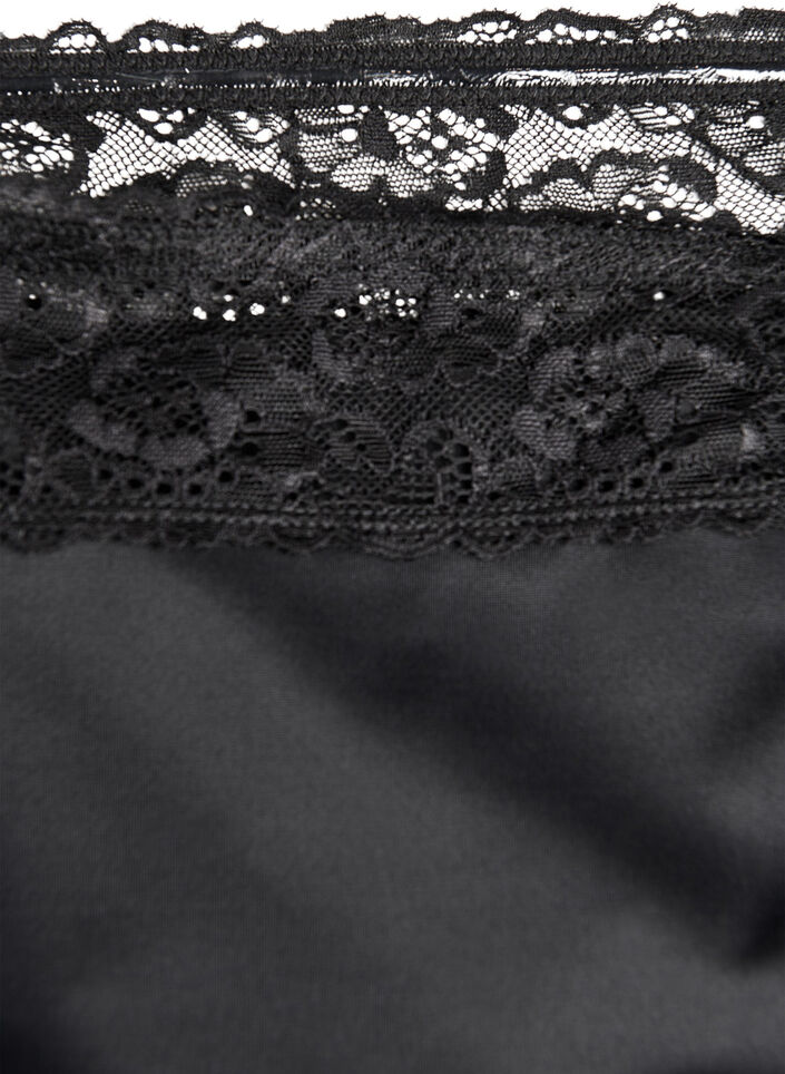 Period panties with lace, Black, Packshot image number 3
