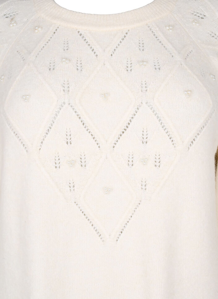 Knitted dress with pattern and beads, Birch Mel., Packshot image number 2