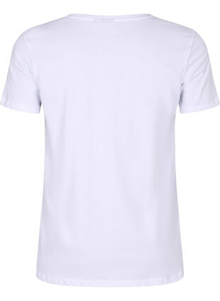 Cotton training t-shirt with a print, White w. inhale logo, Packshot image number 1