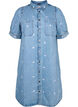 Denim dress with embroidered hearts, Light blue denim, Packshot image number 0