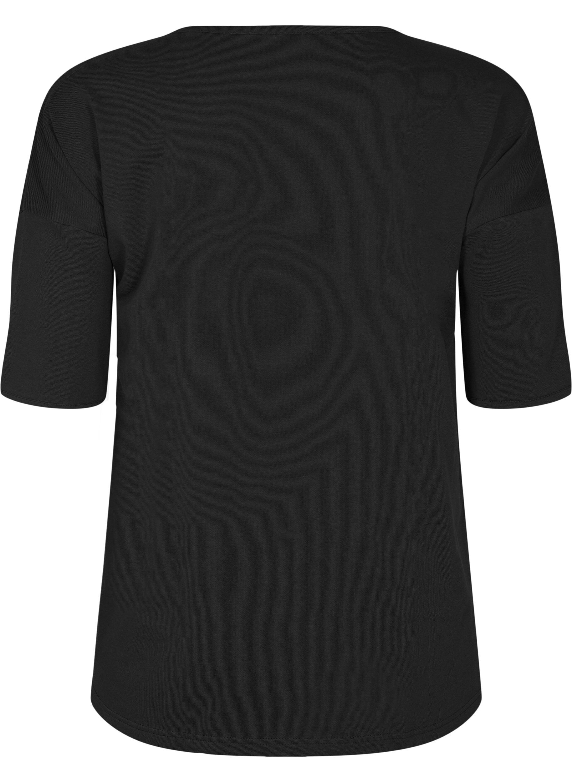 Zizzifashion Blouse with half sleeves, Black, Packshot image number 1