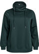 Sweatshirt with high collar and pockets, Green, Packshot image number 0