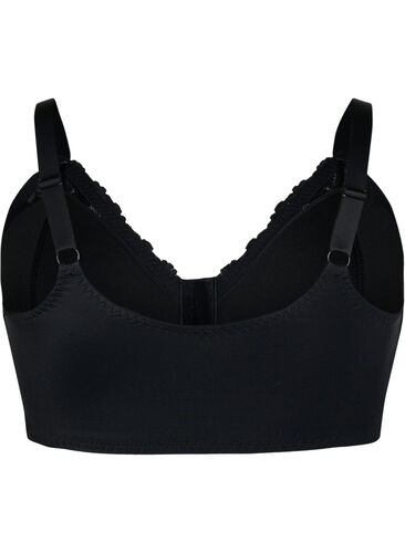 Lace bra with front closure, Black, Packshot image number 1