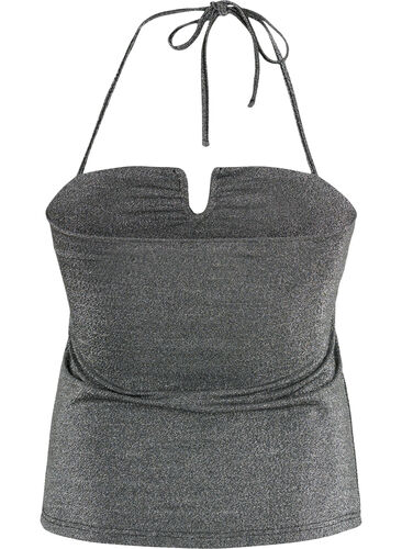 Silver sleeveless top, Black Silver, Packshot image number 1