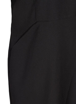 Plain-coloured sheath dress with a v-neck, Black, Packshot image number 3