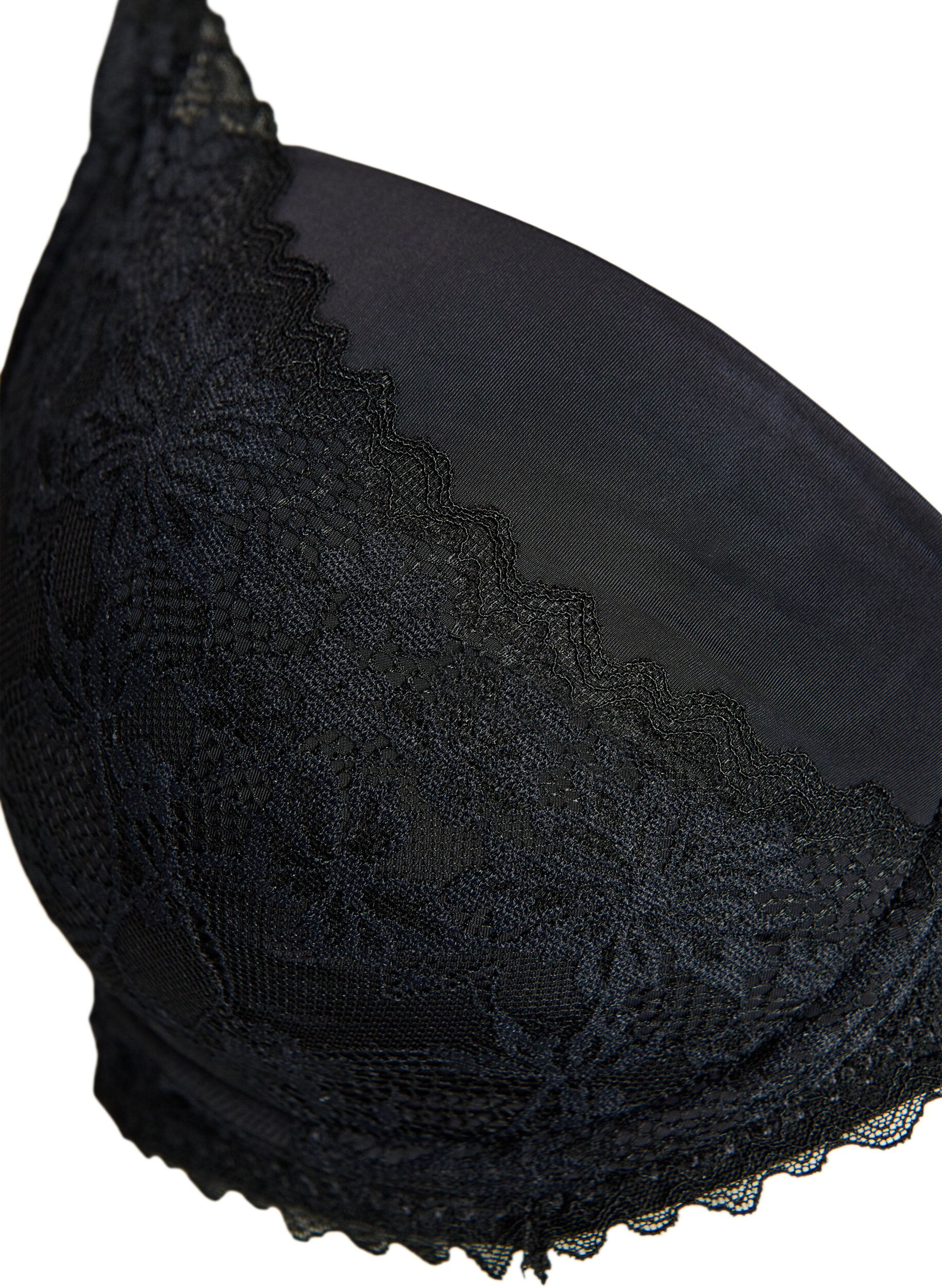 Zizzifashion Padded bra with lace, Black, Packshot image number 2