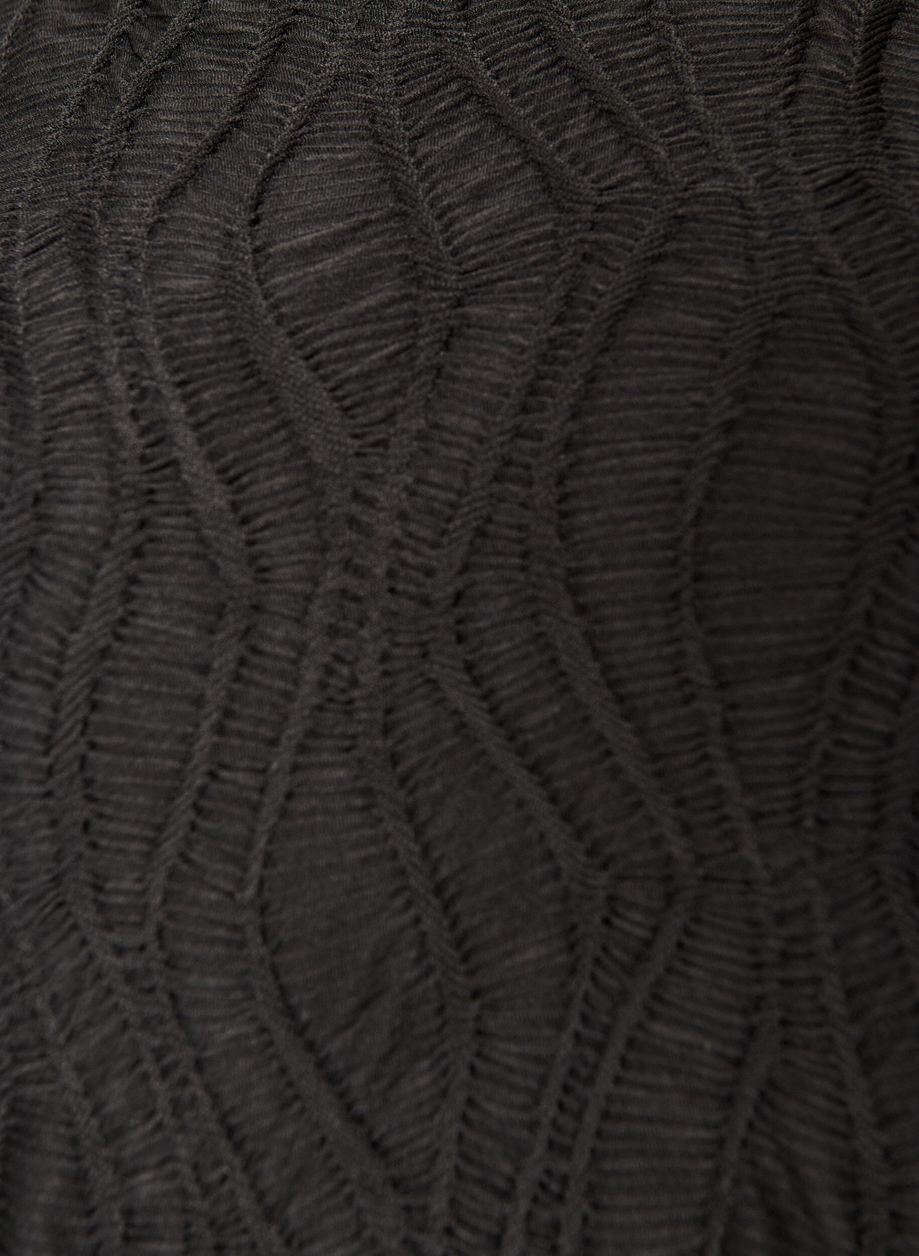 ZizzifashionMidi dress with a wavy texture and long sleeves, Black, Packshot image number 2