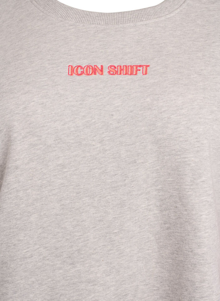 Loose sweatshirt with contrast details on the sleeves, Grey, Packshot image number 2