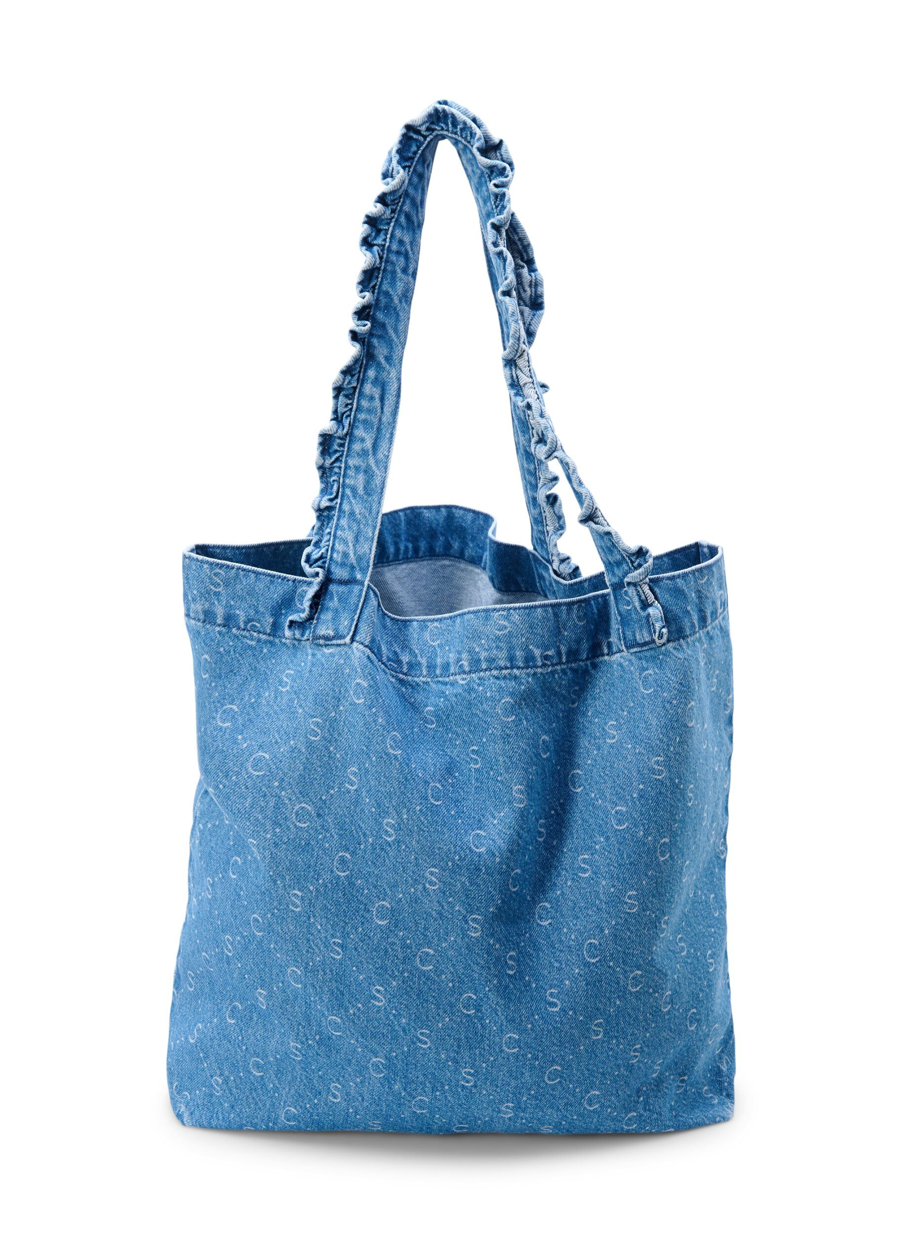 Zizzifashion Denim shopping bag, Light Blue Denim, Packshot image number 0