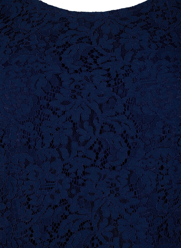 Lace blouse with long sleeves, Navy Blazer, Packshot image number 2