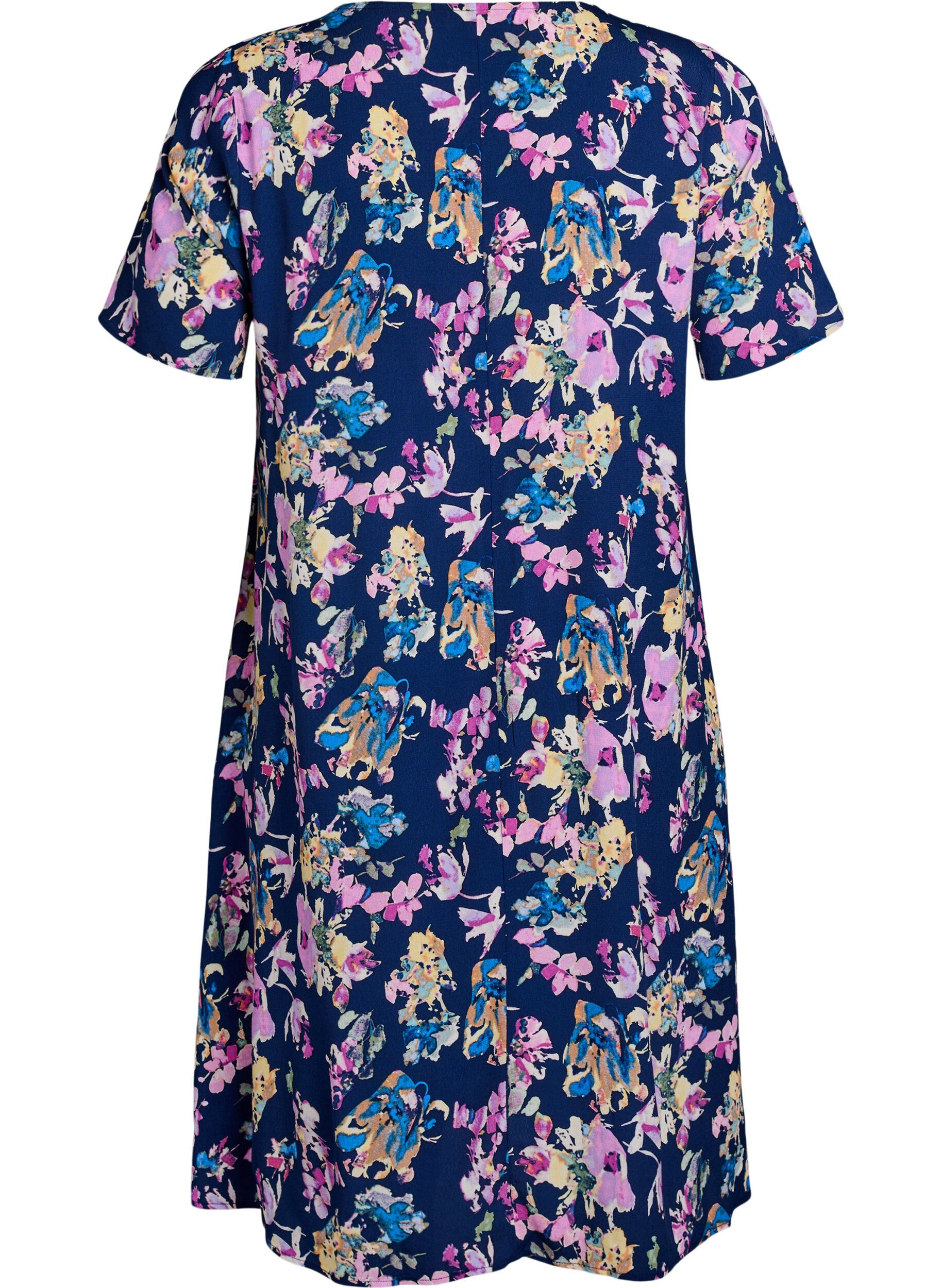 Zizzifashion Viscose A-line dress, Blue, Packshot image number 1