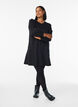 Short sweat dress with ruffle detail, Black, Model image number 1