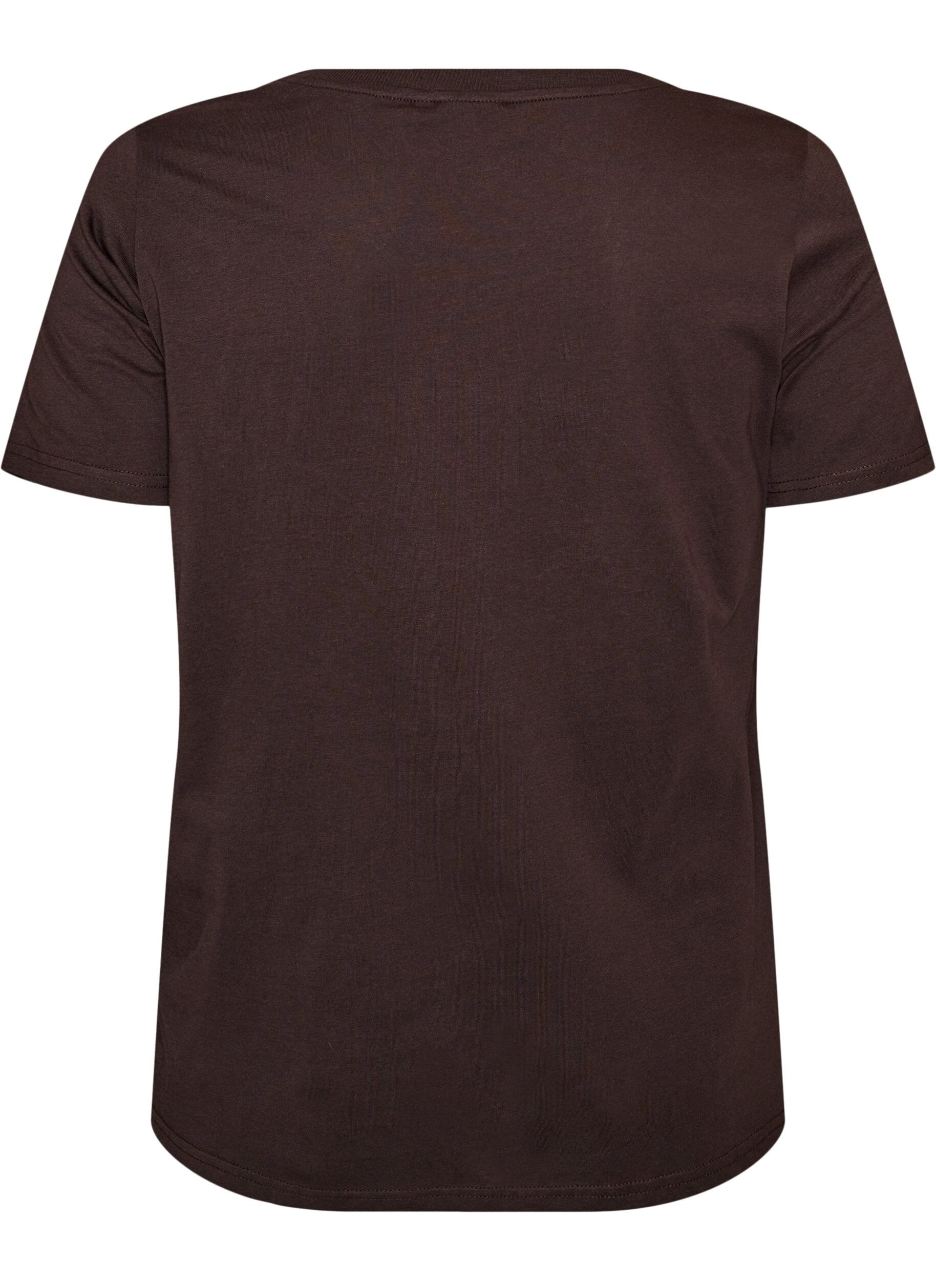 ZizzifashionCotton T-shirt with cat print and round neck, Brown, Packshot image number 1