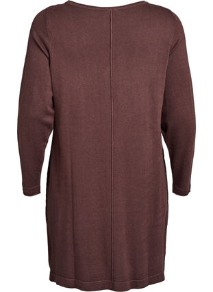 Knitted dress in cotton-viscose blend - Brown - Sz. 40-64 - Zizzifashion Knitted dress in cotton-viscose blend - Brown - Sz. 40-64 - Zizzifashion