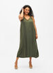 Midi-length strap dress in viscose with lace, Thyme, Model image number 0